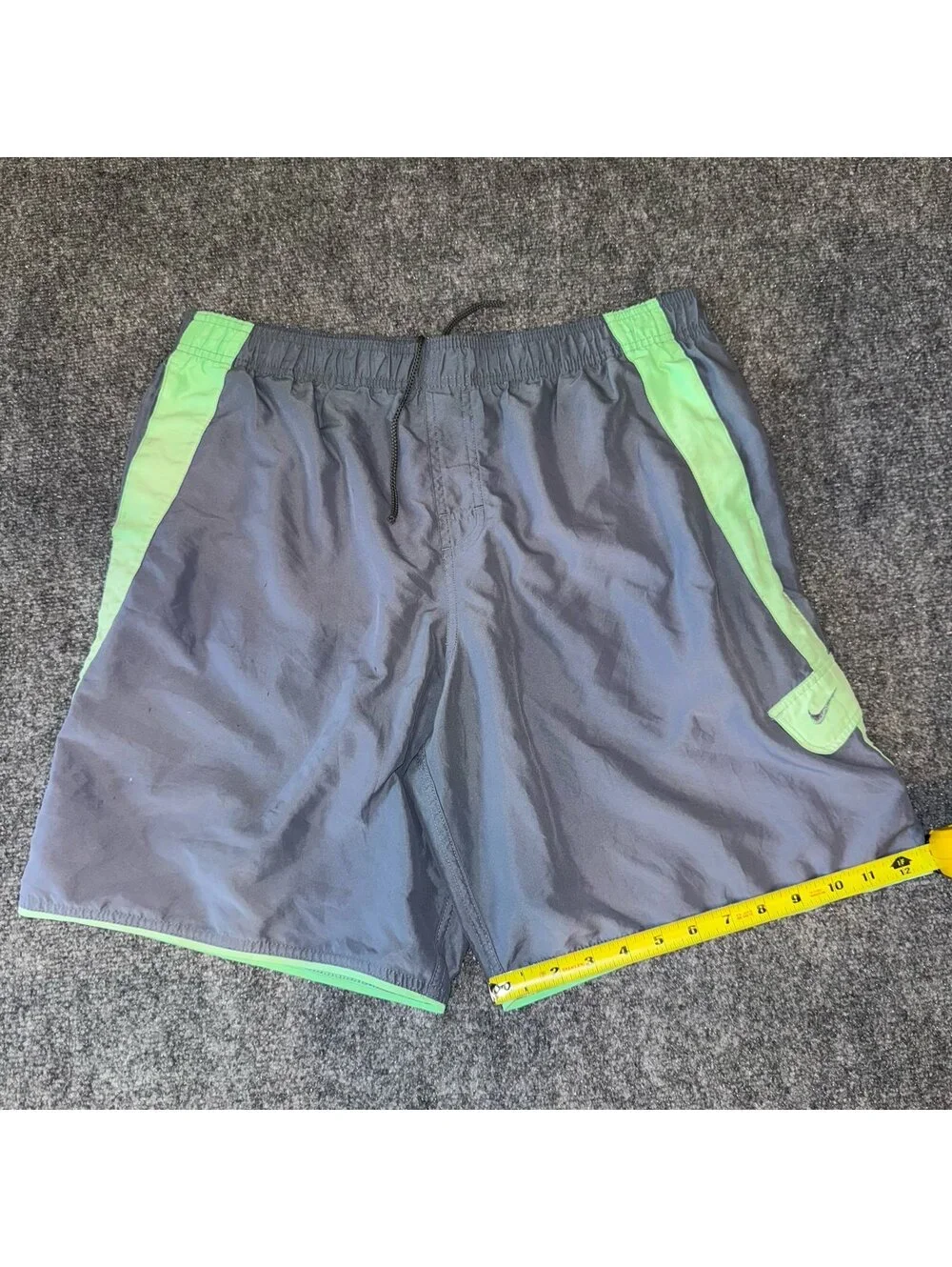 Nike Cyan Accent Lined Swim Trunks Mens LG Vtg y2k 90s Rare